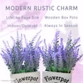 thumbnail image 4 of Butterfly Craze Artificial Lavender Plants in Rustic Wooden Planters - Lifelike, Stunning Faux Silk Purple Flowers Perfect for Elevating Your Patio, Home Décor, or Office (Set of Two), White Wood, 4 of 7