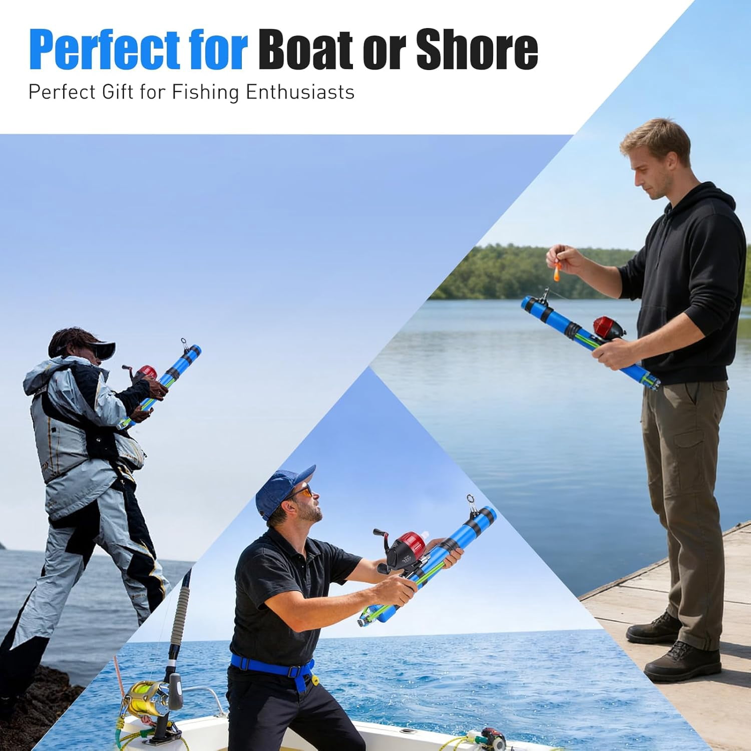 Catapult Fishing Rod, Compact Telescopic Slingshot Pole with Ergonomic Handle, Portable Survival Gear for Saltwater & Freshwater