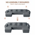 thumbnail image 2 of Modern Right Chaise Lounge Chair, Gray Boneless Corduroy Couch with Right Ottoman for Small Spaces, Compact Apartments, or Living Rooms, No Assembly Required, 2 of 10