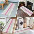 thumbnail image 6 of Abstract Sunset Washable Runner Rugs 2'x6', Pink Green White Gradient Modern Oil Painting Low Pile Throw Entryway Rug Non-Slip Sturdy Edge Binding Carpet for Indoor Bedside Entrance Bedside, 6 of 9