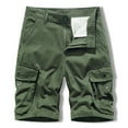 thumbnail image 4 of IROINNID Cargo Shorts for Men Summer Outdoors Solid Color Button Multi-pocket Sport Shorts Pants,Olive Green, 4 of 4