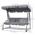 thumbnail image 3 of Outsunny Chaise Balançoire de Patio Extérieure avec Auvent Réglable et Deux Oreillers, 3 of 10