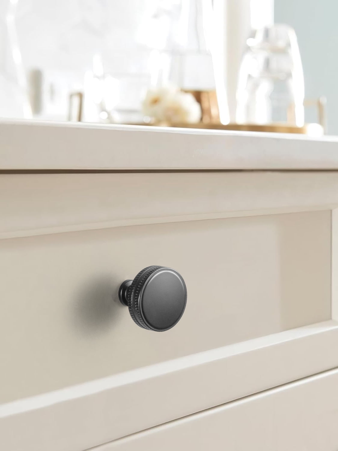 Goo-Ki Matte Black Cabinet Drawer Knobs, Cabinet Handles Zinc Alloy Hardware for Dresser,Wardrobe,Cupboard, 6 Pack