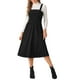 thumbnail image 2 of Vestido midi casual sin mangas de cuello cuadrado y ribete para mujer INSPIRE CHIC en color negro, 2 of 6