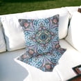 thumbnail image 2 of Set of Two 16" X 16" Blue and Pink Blown Seam Floral Indoor Outdoor Throw Pillow, 2 of 5