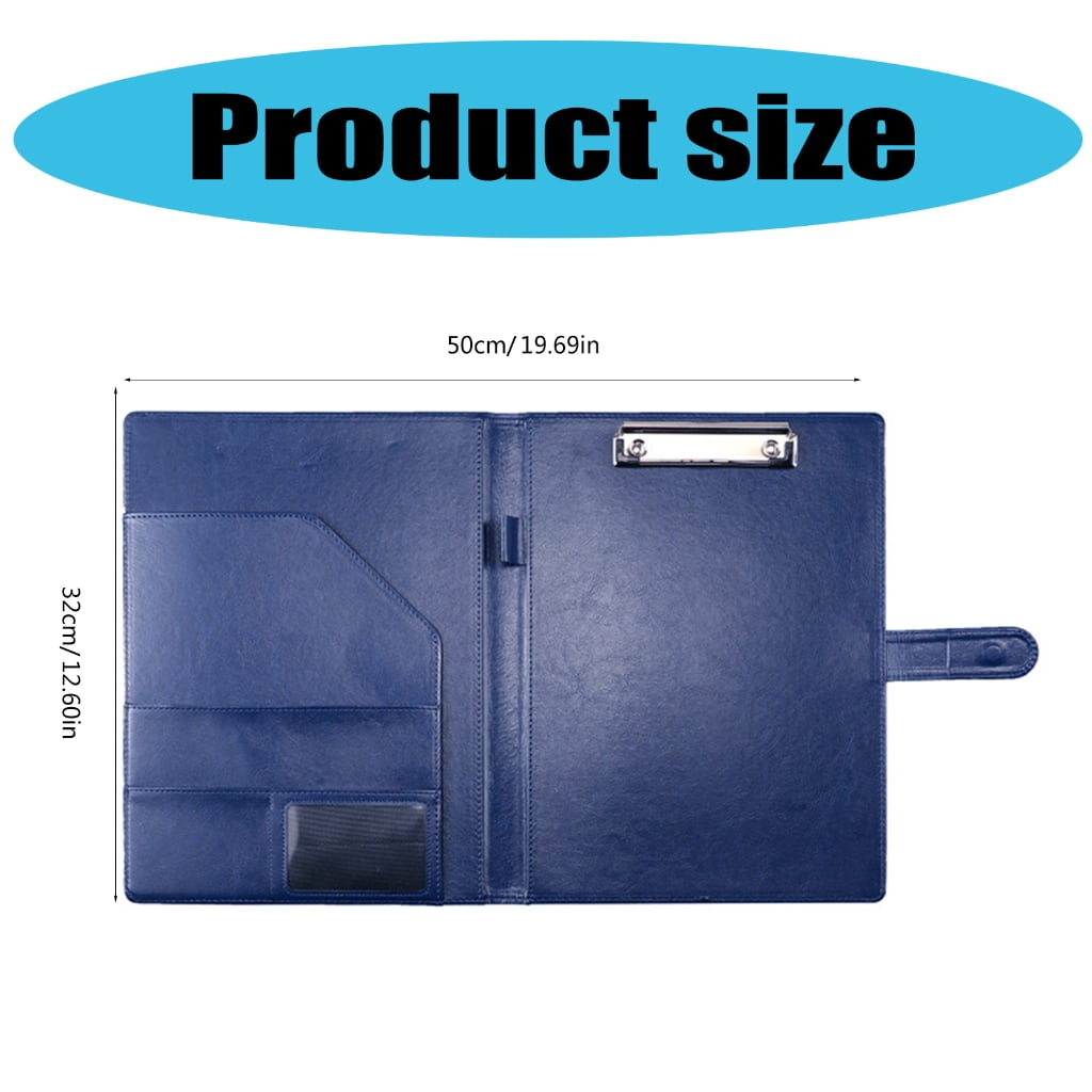 ROZYARD Leather Document Folder Clipboard Folder with Card Pocket Pen Slot