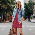 thumbnail image 4 of Fotbe Red Glitter Vestido de Verano sin Mangas para Mujer – Vestido Midi Línea A, Estilo Camiseta Floral, Vestido Playero Casual y Fluido, 4 of 7