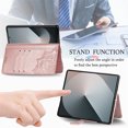 thumbnail image 2 of Allytechgroup for Samsung Galaxy Z Fold 7 Wallet Case, PU Leather with Embossed Pattern, Magnetic Clasp Kickstand Card Cash Slots Shockproof Slim Flip Case with Hand Strap for Women Men, Rosegold, 2 of 7