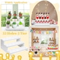 thumbnail image 3 of Soporte para tartas KhayRovies, 3 niveles, madera blanca, 33 agujeros, con accesorios, 3 of 6