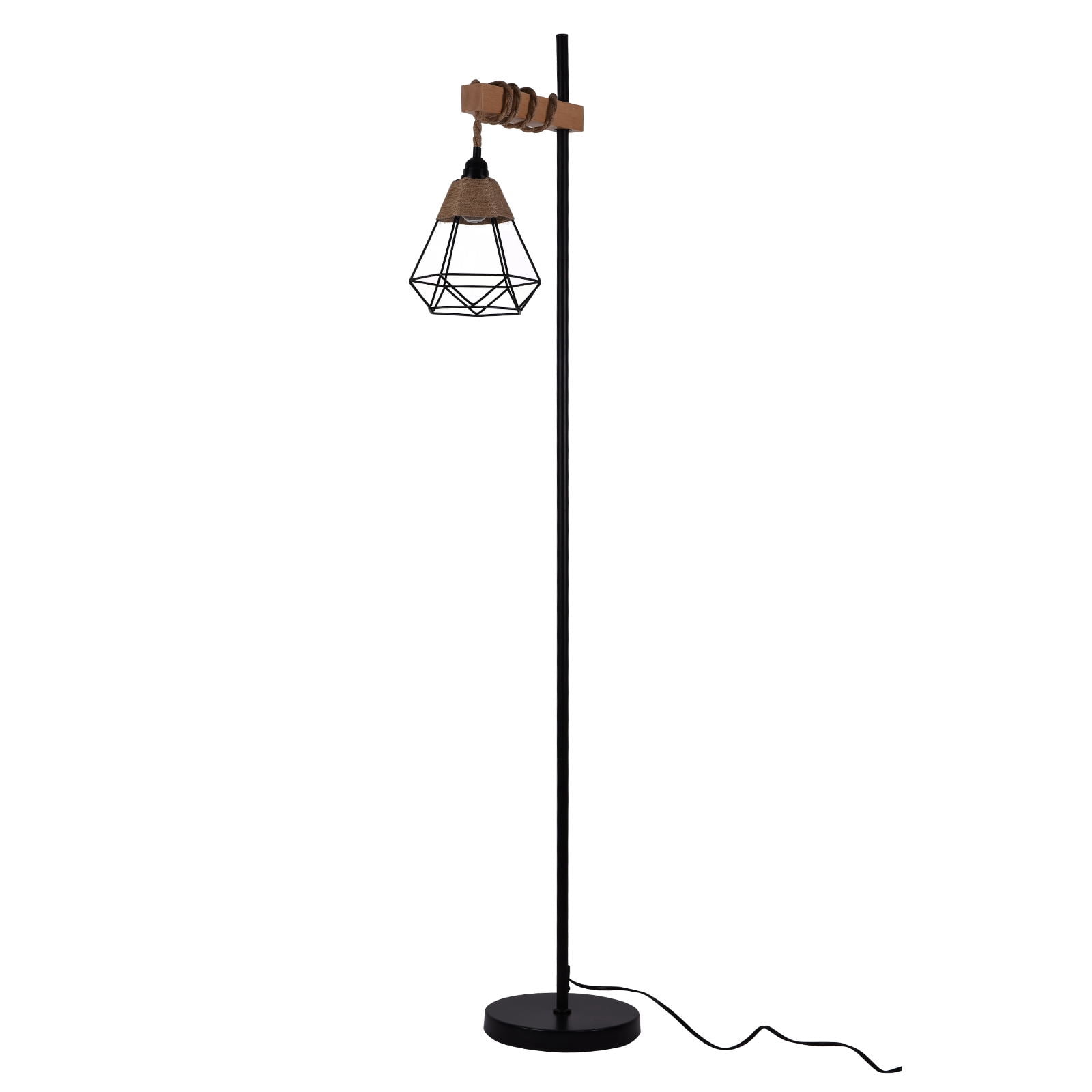Wuzstar Floor Lamp Smart Tall Standing Lamp with Rattan Lampshade for Living Room Bedroom Office