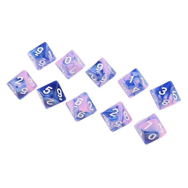 10 Uds Dados poliédricos D10 Zulema colores dobles juego