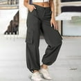 thumbnail image 3 of Levmjia Womens Casual Pants High Waist Straight Leg Trousers Soft Stretch Polyester Comfy Elastic Waist Wear for Sport Home, 3 of 8
