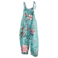 thumbnail image 4 of Floral Jumpsuits for Women Dressy Casual Sleeveless Rompers 2026 Overalls Adjustable Jumpsuit with Pocket Green M, 4 of 4