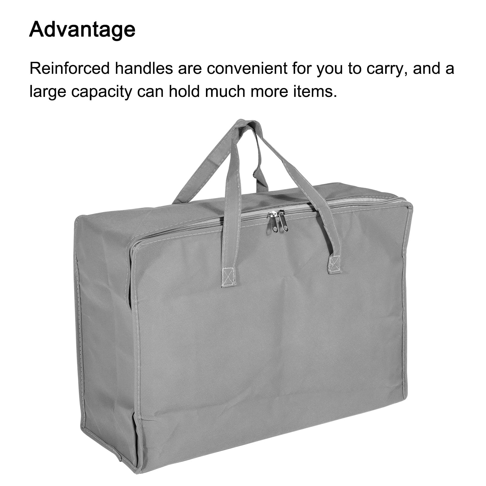 Unique Bargains Waterproof Foldable Clothes Bag with Handles Light Gray 23.6"x9.8"x16.9"