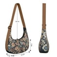 thumbnail image 4 of Nylon Crescent Bag for Women Men Trendy, Floral Medium Crossbody Dumpling Bags with Adjustable Strap Lightweight Travel Shoulder Tote Half Moon Hobo Bag, 4 of 5