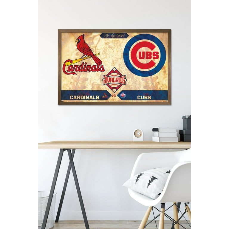 Trends International Mlb Rivalries - St. Louis Cardinals Vs Chicago Cubs  Framed Wall Poster Prints Barnwood Framed Version 14.725 X 22.375 : Target