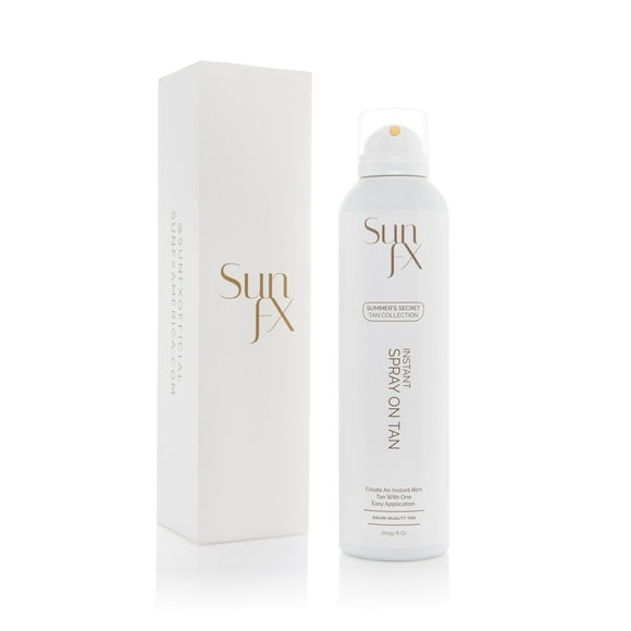 SunFX Summer's Secret Instant Self-Tanning Bronzing Spray, Medium-Dark, 8oz (200g) â Streak-Free Natural Glow, Fast-Drying, Long-Lasting Tan