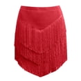 thumbnail image 4 of Daznico Flowy Fringe Asymmetrical Hem Boho Skirt with Tassel Details for Casual Outfit and Party Wear,Mardi Gras Clothing,Mardi Gras Skirt,XL, 4 of 4