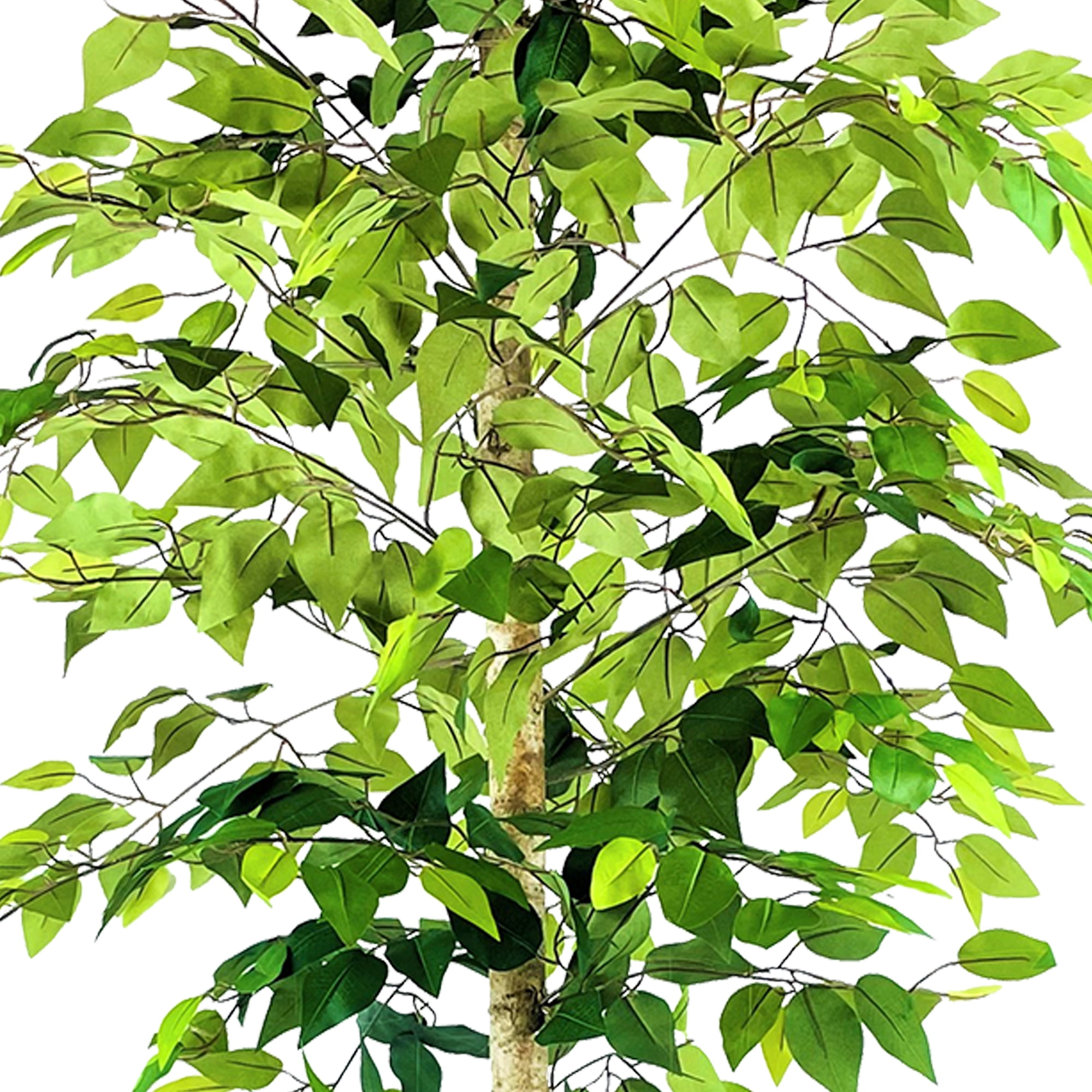 Artificial Tree, 6ft Artificial Designer Ficus Tree in a Black Embossed Metal Planter by LCG Florals, Faux Designer Fake Indoor Tree for Living Room, Office, and Home Décor