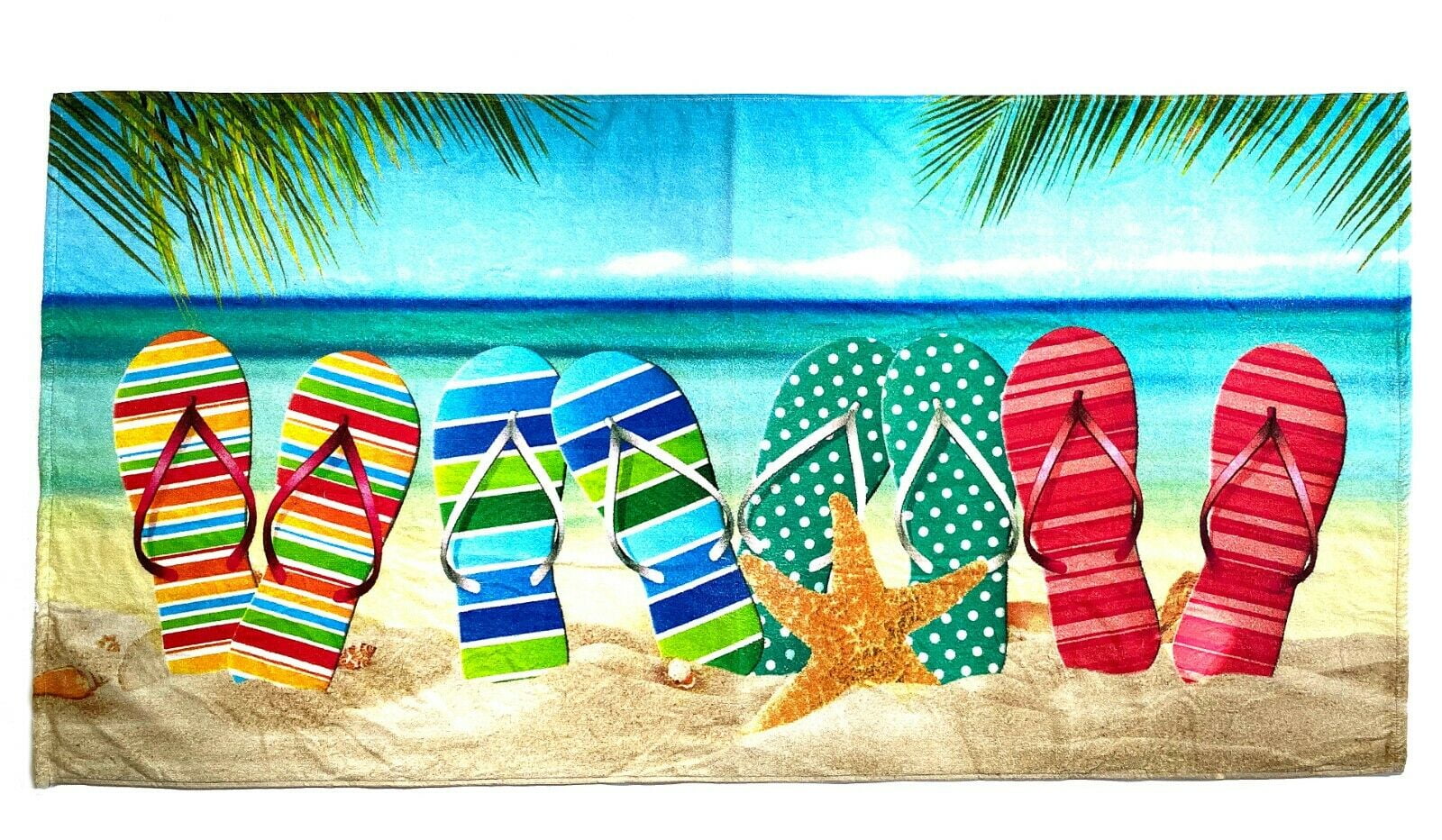 Kaufman Personalized Sandal Beach Towel and Pool Towel 30" x 60