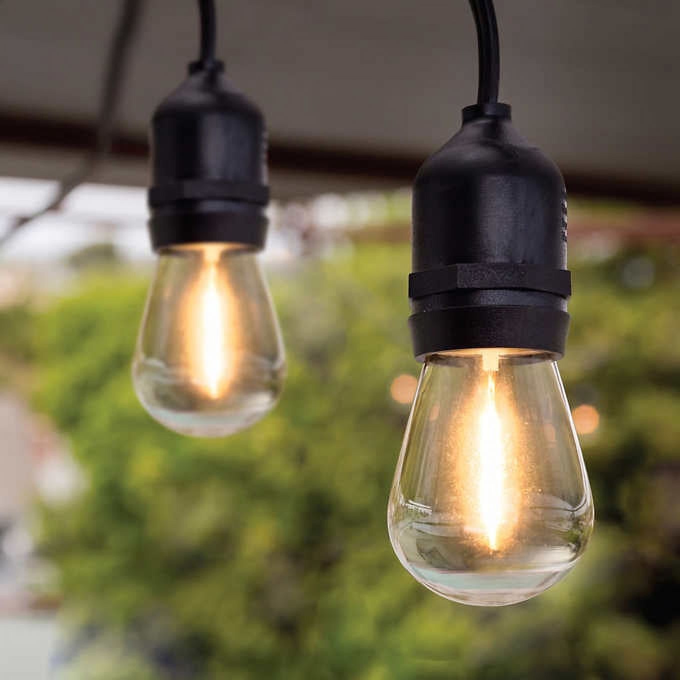 Feit Outdoor Weatherproof String Light Set 48ft 24 Light Sockets w/ 26 LED  Bulbs