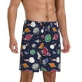 thumbnail image 2 of Kdxio Rocket Satellite Print Mens Sleep Shorts Bottoms Soft Comfy Pajama Wear Pants with Drawstring Pockets, 2 of 7