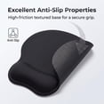 thumbnail image 5 of Ergonomic Mouse Pad with Wrist Rest, Non-Slip Base and Smooth Surface for Office & Home, 9.6 x 8.1 in, Black, 5 of 8
