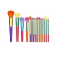 thumbnail image 1 of Set de 15 brochas de maquillaje de viaje de colores: brochas profesionales para polvos y sombras de ojos., 1 of 5