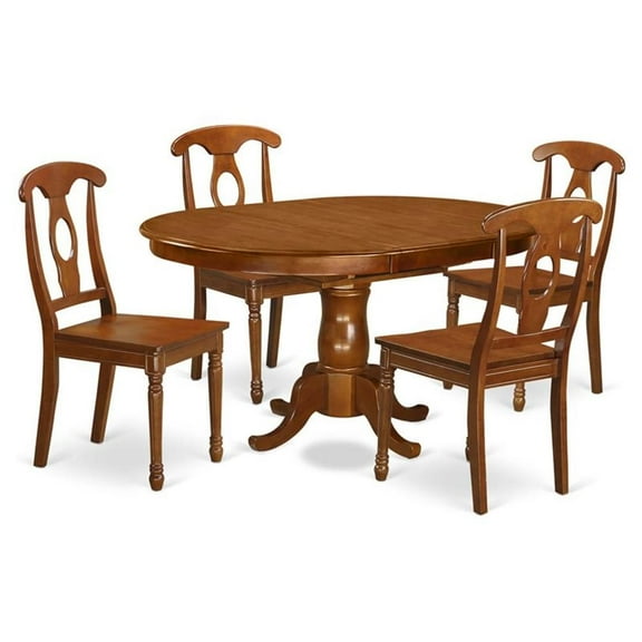 Atlin Designs 5-piece Wood Dining Room Table Set in Saddle Brown