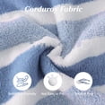 thumbnail image 6 of Menrkoo Corals Fleece Bath Towel Wide Stripe Designs Highly Absorbent With Reinforced Edges Suitable For Both Men And Women For Drying Off After Showering Or Washing Blue Free Size, 6 of 6