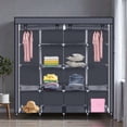 thumbnail image 2 of Tcbosik 67 inch Portable Closet, Freestanding Clothes Organizer with Non-Woven Fabric Cover, Heavy Duty Wardrobe with Side Pockets, Storage Shelves and Hanging Rods for Bedroom, Gray, 2 of 7