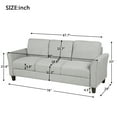 thumbnail image 7 of Modern Sectional Sofa Linen Fabric Couch with Armrest 3-seat Sofas for Living Room Office 67 inch Wide Sofa Living Room Sofa, 7 of 7
