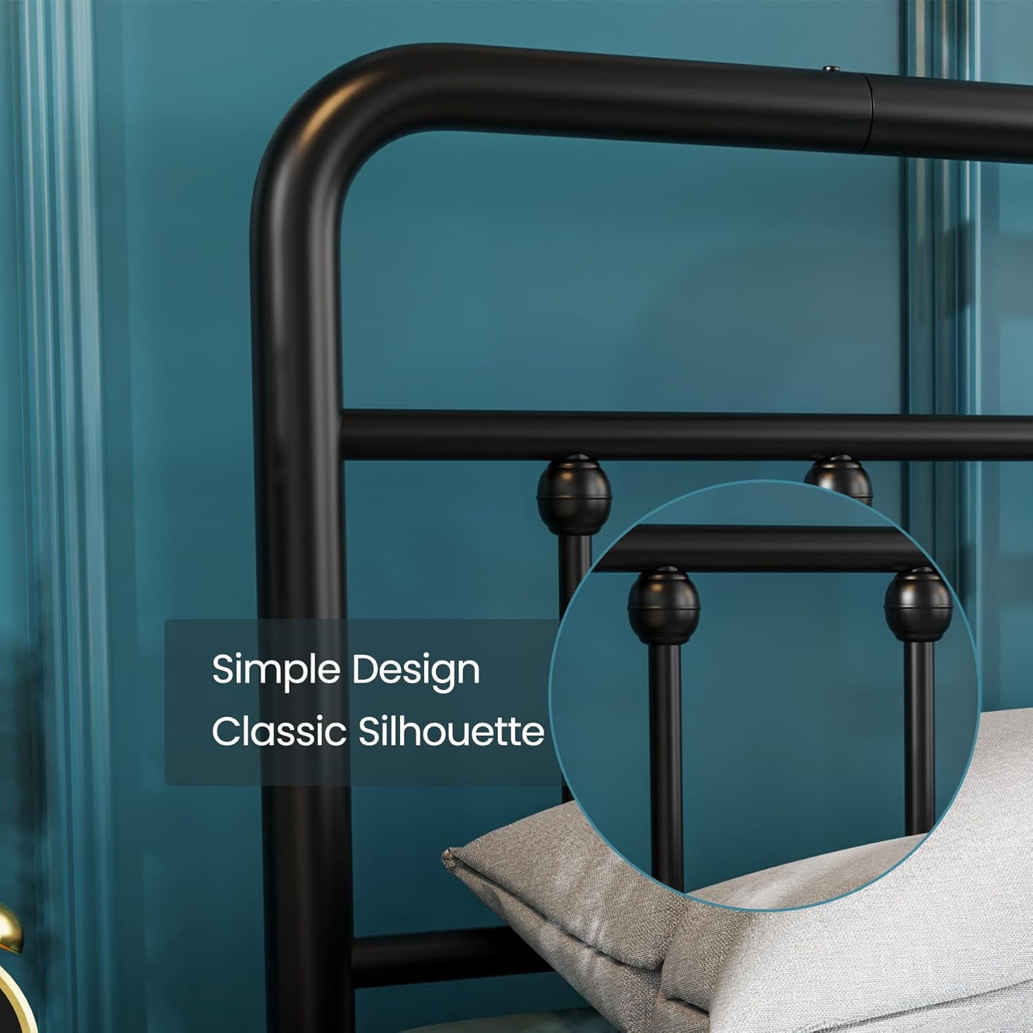 Flolinda Classic Full Size Metal Platform Bed Frame，Heavy Duty Steel Slat Supported Full Bed Frame, Under Bed Storage, No Box Spring Required
