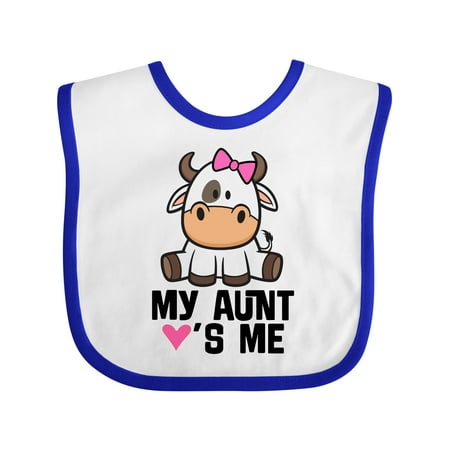 

Inktastic My Aunt Loves Me Girl Cow Gift Baby Girl Bib