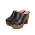 thumbnail image 5 of Liliana DF59 Women Leatherette Almond Toe Studded Chunky Heel Platform Clog, 5 of 5