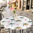 thumbnail image 6 of Palm Trees Round Tablecloth for 55-60 Inch Tables, Fitted Table Cover with Elastic Edge, Watercolor Tropical Flamingo Summer Waterproof Outdoor Table Cloth Protector for Patio Garden Dinner Picnic, 6 of 9