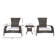 thumbnail image 5 of SAFAVIEH Edna Outdoor Patio 3 Piece Lounge Set, Grey Brown/White, 5 of 10