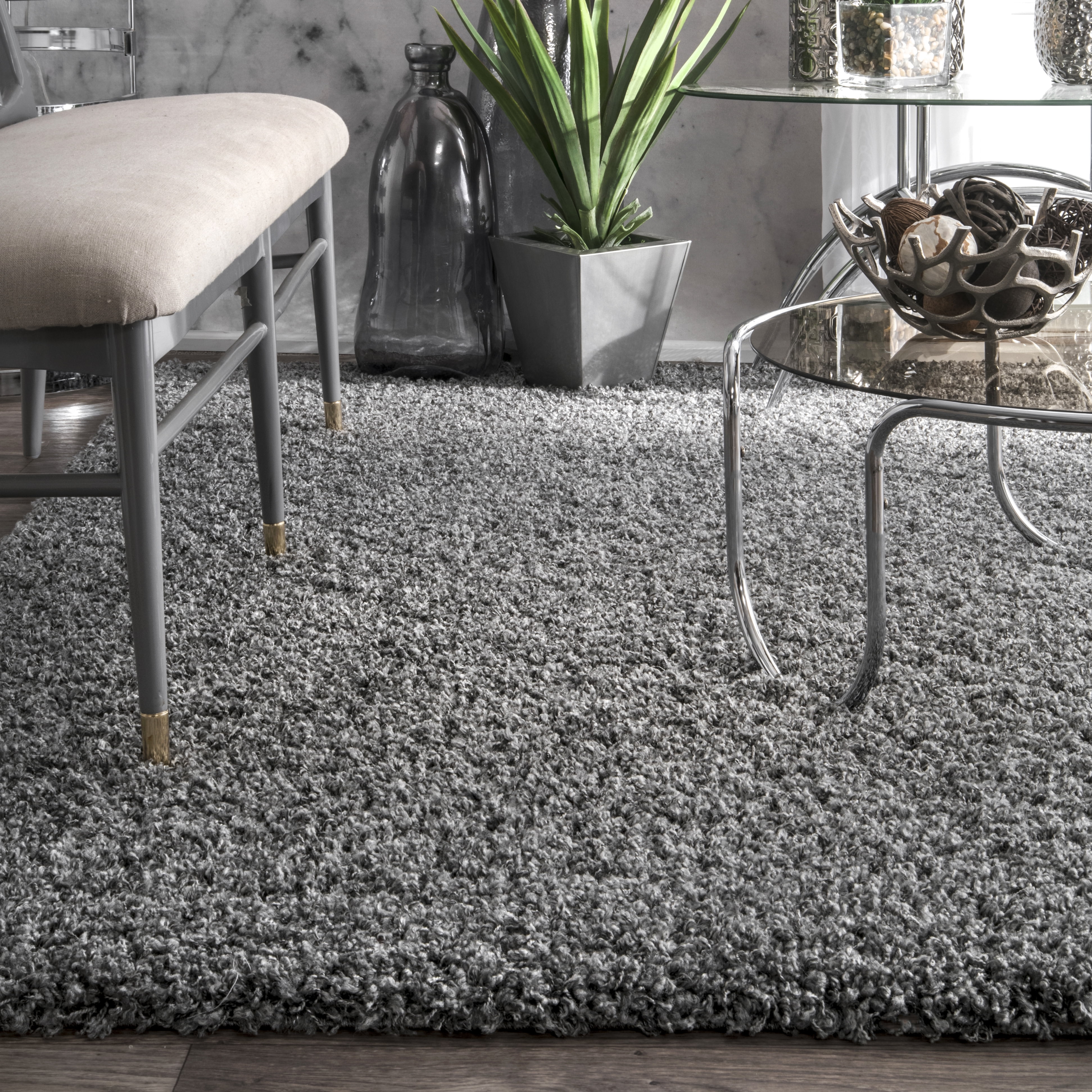 nuLOOM Marleen Contemporary Shag Area Rug, 6', Gray