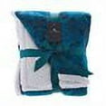 thumbnail image 2 of Legacy Decor Sherpa and Faux Fur Floral Embossed Throw Blanket Teal Color, 2 of 3
