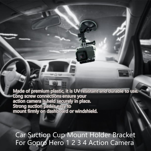 Support de support de montage de ventouse de voiture pour caméra d'action  Gopro Hero 1 2 3 4 