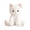C002- White, variant on Plush Figure, Black Cat Stuffed Animal, Stuffed Cat Plush, Halloween Plush, 9X6 Inch Small Black Sitting Stuffed Kitten, Smooth Full Fluffy Fabric, Ideal for Black Cat Decor, Cat