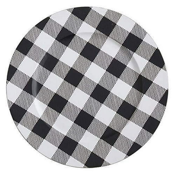 Fennco Styles Country Plaid Design Charger Plates, Set of 4 – Variety Colors Charger Plates for Banquets, Family Dinners, Special Events and Home Décor
