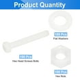thumbnail image 3 of Uxcell 300 Pack/100 Sets Nylon Hex Bolts, M5 x 35mm Plastic Full Threaded Hex Head Screws Bolts and Nuts with Flat Washers for Machinery Electronics Industrial Accessories, White, 3 of 6
