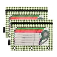 thumbnail image 2 of ALAZA 2 Pack Pencil Pouch Checkered Green Grid Pencil Case for 3 Ring Binder Clear Window Pencil Bag Organizers, 2 of 6