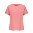 thumbnail image 4 of BSDJILFG Plus Size Tops for Women Summer Casual Shirt Ribbed Knit Loose Short Sleeve Solid Color Crewneck Flowy Lounge Tops ,S-3XL, 4 of 8