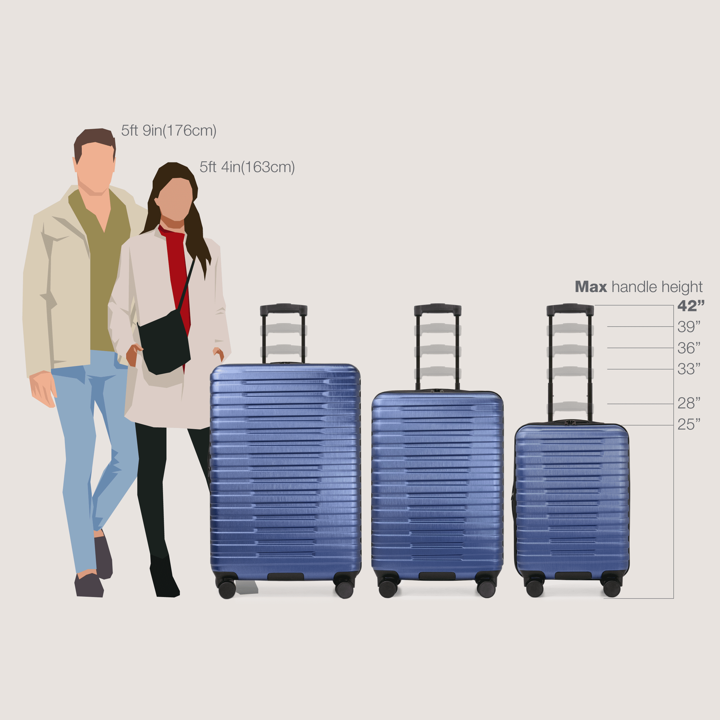 U.S. Traveler Boren Hardside Rugged Spinner Luggage, Navy, 30" Checked Large
