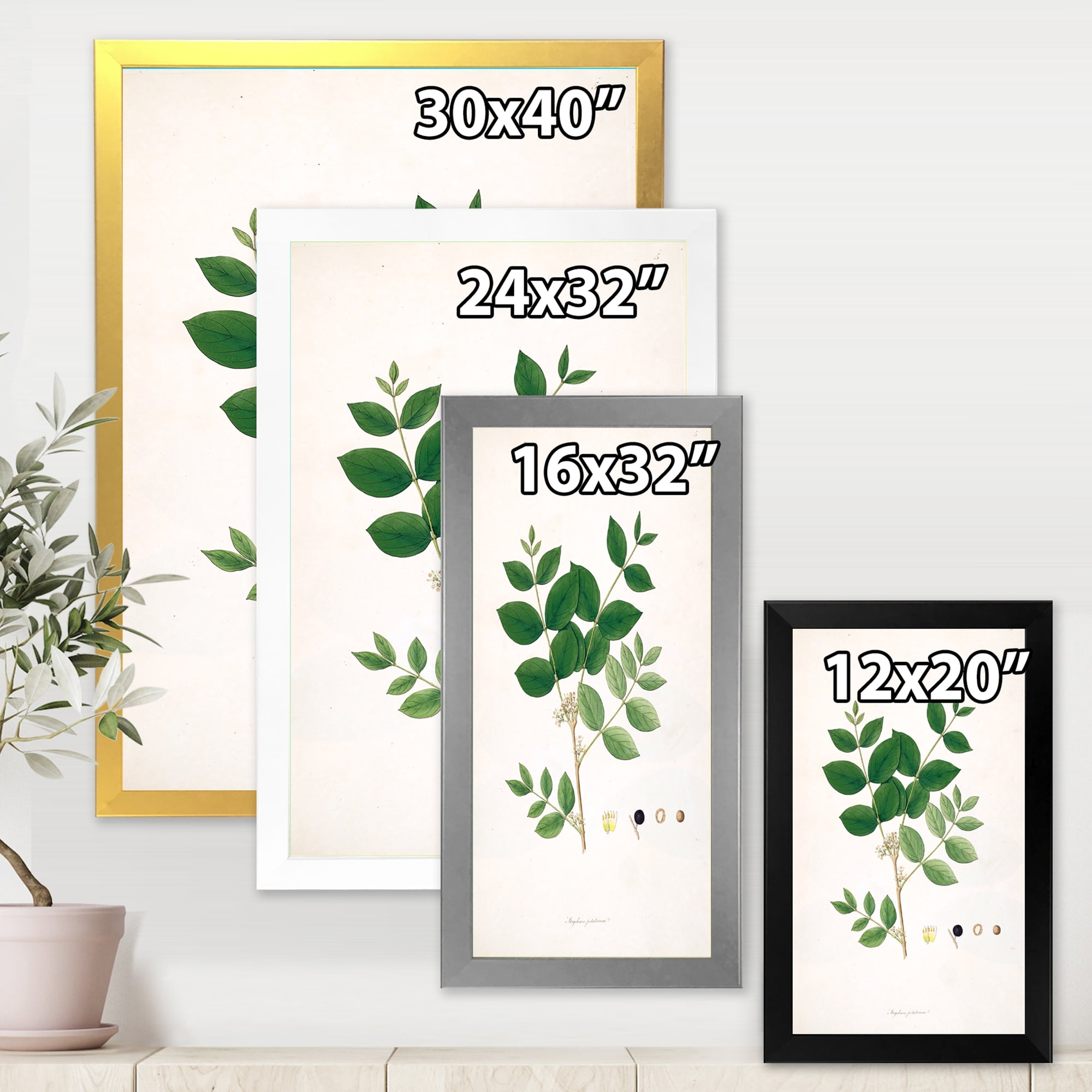 Designart 'Ancient Botanicals VI' Farmhouse Framed Art Print