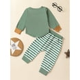 thumbnail image 3 of Bagilaanoe 2pcs Toddler Baby Boys Long Pants Set Contrast Color Long Sleeve T-Shirts Tops + Stripe Trousers 6M 12M 18M 24M 3T 4T Kids Casual Outfits, 3 of 7