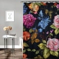 thumbnail image 2 of Fenyluxe Flowers Leaves Colors Shower Curtains for Bathroom Home Decor Polyester Washable Shower Curtain Bathroom Shower Curtain Set with Hooks 60"x72, 2 of 7