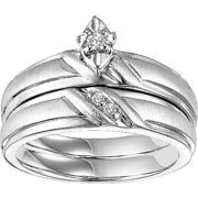1/20 Carat T.W. Diamond Sterling Silver Bridal Set